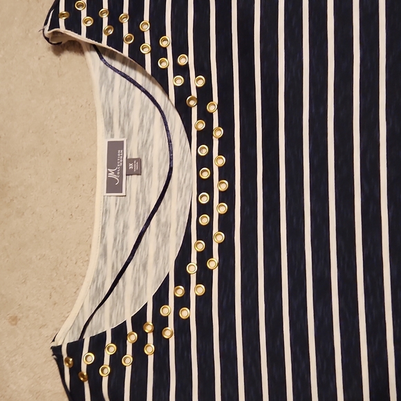 JM Collection Woman 3/4 sleeve round neckline and sleeves with grommets W-535 - Picture 2 of 8